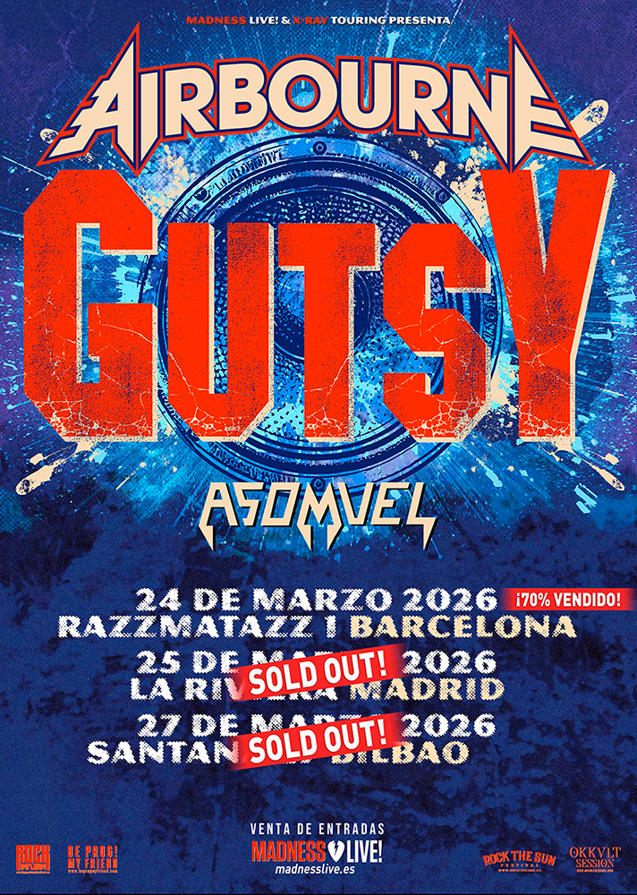 Airbourne en España 2026: Barcelona disponible, Madrid y Bilbao agotadas