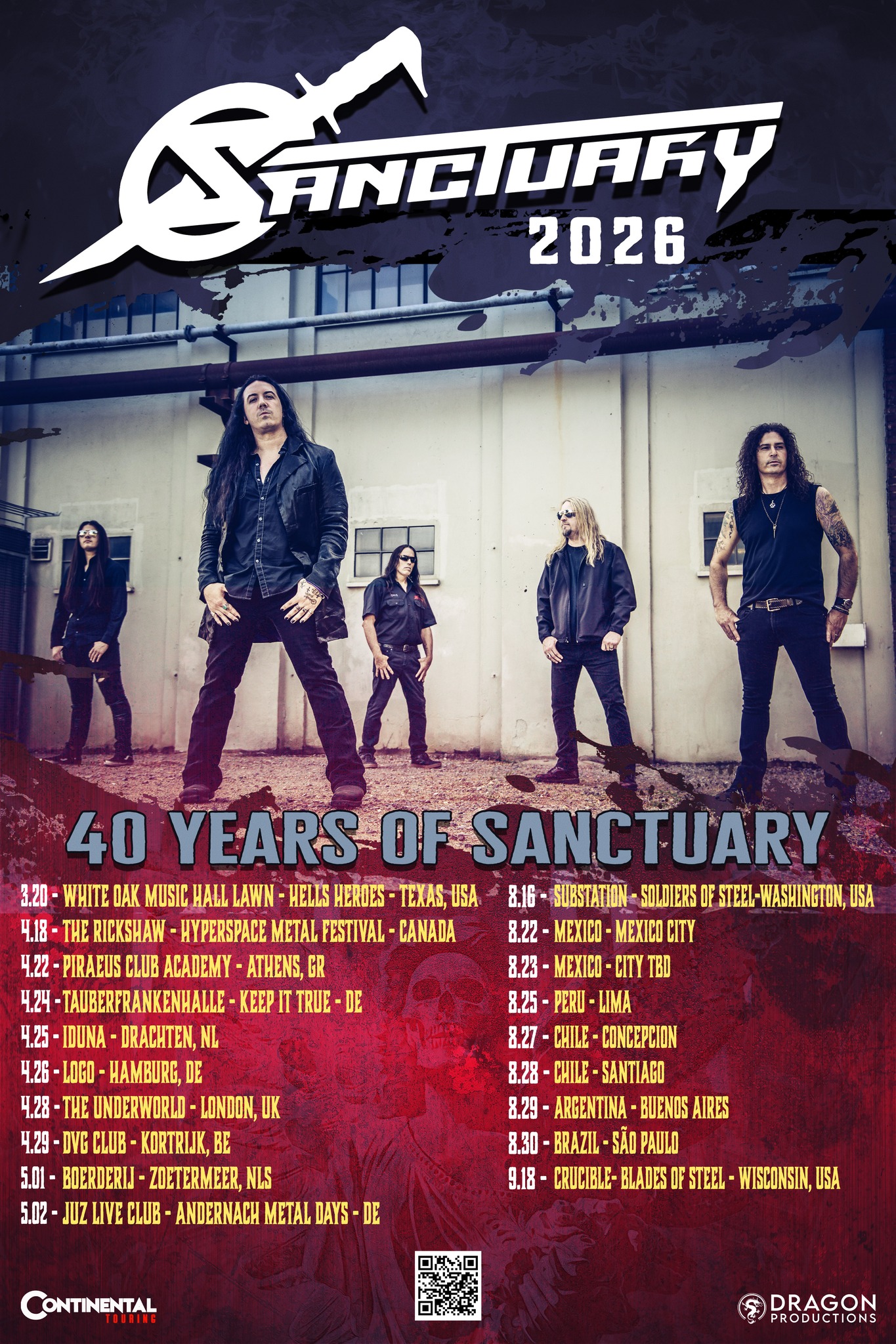 Sanctuary celebra 40 años con una gira mundial… y deja fuera a la península (por ahora)