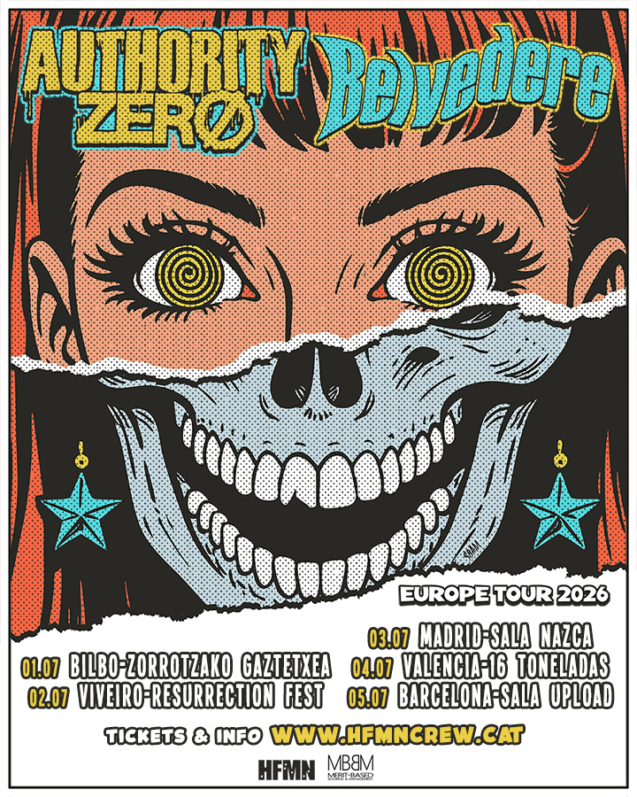 Skate punk melódico al máximo: Authority Zero y Belvedere juntos en 2026