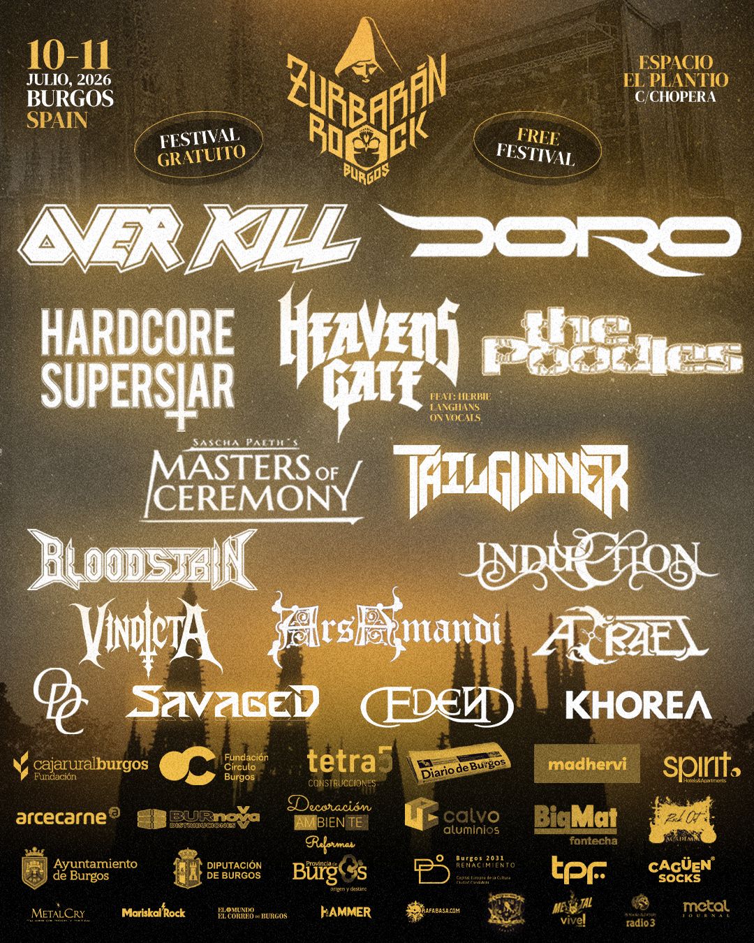 Zurbarán Rock 2026: Induction y Vindicta se suman al cartel