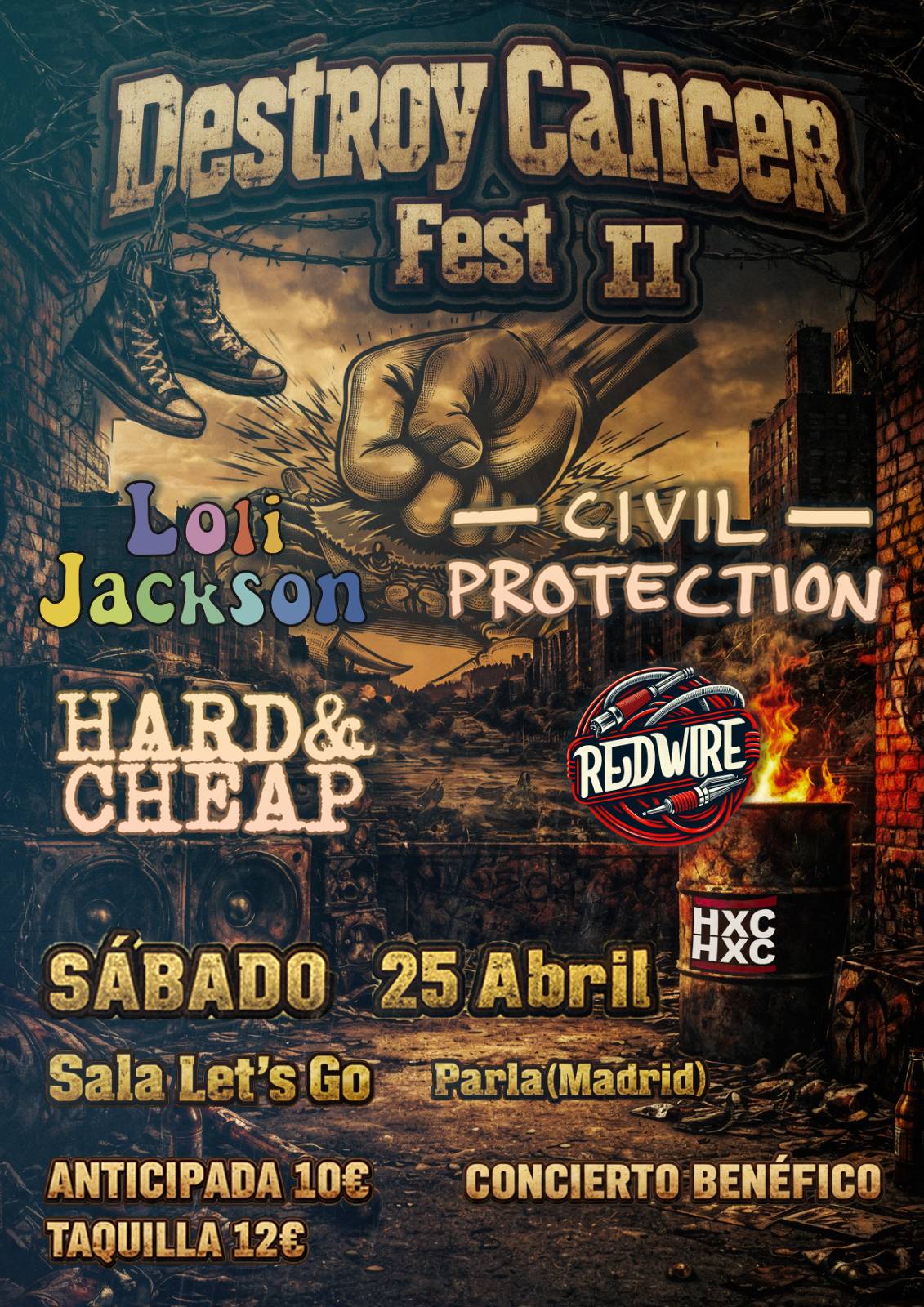 Hardcore Hits Cancer anuncia la segunda edición del Destroy Cancer Fest en Madrid