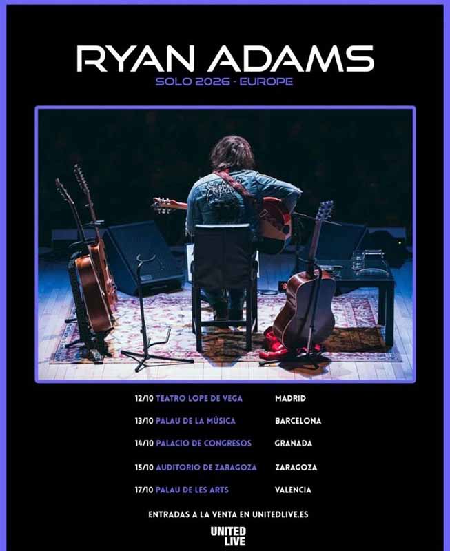 Ryan Adams confirma cinco conciertos para octubre