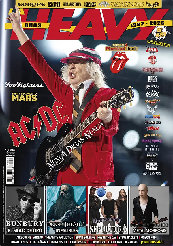 La Heavy 481 ya a la venta con AC/DC en portada junto a Bunbury, Dream Theater, Sepultura o Devin Townsend