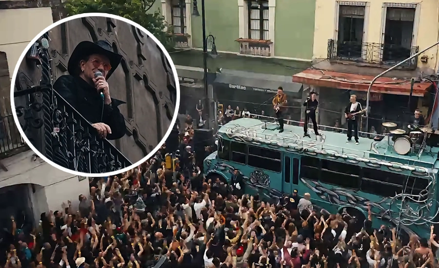 U2 aparece por sorpresa en Ciudad de México para grabar bajo una tormenta el videoclip de "Street of Dreams", que formará parte de su nuevo disco